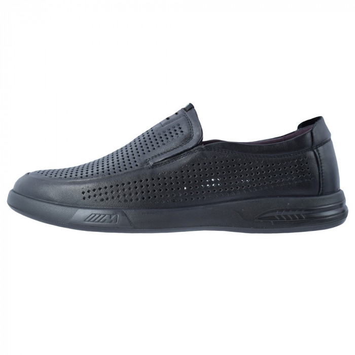 Pantofi de barbati, din piele naturala, marca Mels, 657-L89-01-143, negru