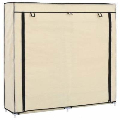 vidaXL Pantofar cu husă, crem, 115x28x110 cm, material textil foto
