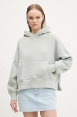 Abercrombie &amp; Fitch bluza femei, culoarea gri, cu glugă, neted, KI152-5080