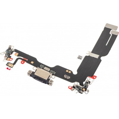 Banda cu Conector Incarcare - Microfon Apple iPhone 15 Plus, Negru foto