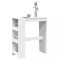 Gossi masa de bar cu rafturi, alb, 90x40x103,5 cm, lemn prelucrat