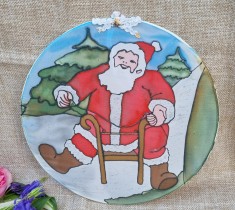 DECOR PENTRU PERETE DIN MATASE NATURALA, DECORAT MANUAL