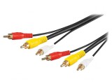 Cablu RCA 3 Mufe Aurite 5m, Goobay