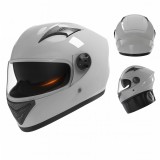 Cumpara ieftin Casca Moto/Scuter FIXATO Ultra, Protectie UV, Viziera Dubla, Ventilatie buna si permeabilitate la aer, Esarfa de iarna detasabila, Gri, Marime univers