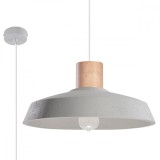Lampă Suspendată Afra Gri Beton, Nu Se Aplică Niciun Bec Semicircular Industrial De Interior.