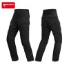 Pantaloni moto cu protectii certificate CE, protectii incluse ajustabile si detasabile, buzunare multiple, Negru, Motowolf