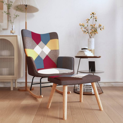 Gossi scaun balansoar cu taburet, mozaic, material textil foto
