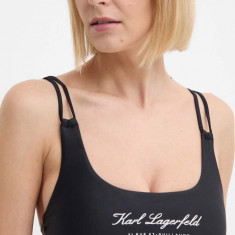 Karl Lagerfeld sutien de baie culoarea negru, cupa usor rigidizata