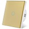 Intrerupator touch cap scara, cap cruce iUni 1F, Sticla securizata, LED, Auriu