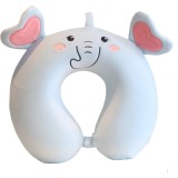 Pern&Auml; ergonomic&Auml; travelelephant, suport anatomic pentru g&Atilde;&cent;t &Egrave;i cap, spum&Auml; cu memorie, 30x30 cm, prindere cu capse, albastru