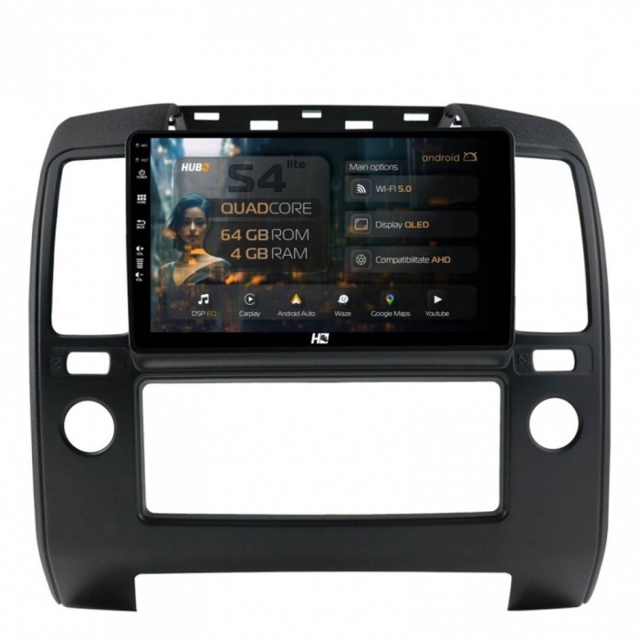 Navigatie Nissan Navara 4GB RAM Android 13 Quadcore DSP GPS Wi-FI Carplay Android Auto USB Bluetooth Waze Touchscreen 9 inch