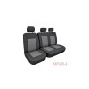 Huse Auto Textil 2+1 Premium Scaun Sofer si Bancheta Stanga, Negru si Gri cod 105, Lumi LUXURY
