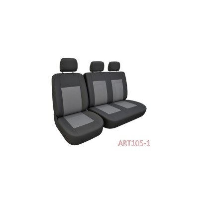 Huse Auto Textil 2+1 Premium Scaun Sofer si Bancheta Stanga, Negru si Gri cod 105 foto