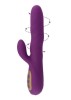 Vibrator Iepuras Lizzie, Vibrating&amp;Twisting, 10+4 Moduri Stimulatoare, Silicon, USB Magnetic, Violet, 24 cm, Mokko Toys, Good Vibes