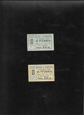 Set Notgeld 10 + 25 pf Massow foto