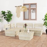 Cumpara ieftin Set mobilier grădină din paleți, 5 piese, lemn de molid tratat