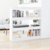 Bibliotecă/Separator cameră, alb, 100x30x103 cm, vidaXL