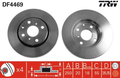 TRW DF4469 Disc frana foto