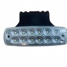 Lampa laterala cu suport 12 LED-uri 12V-24V ALB FR0177/B