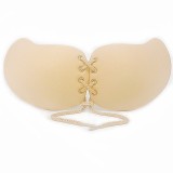 BRA134A-152 Sutien invizibil cu silicon-gel si efect de push-up, Cu burete, bej nude, Push Up