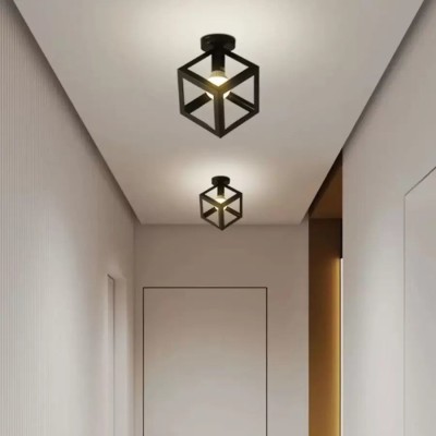 Lustra Forma Cub - STRUKTUR Mono, 1x E27, Negru, Metal ModernLight Concept foto