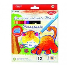 Creion color 12 cul MAXI hexagonal DACO foto