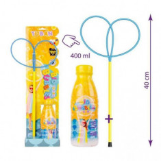 Set pentru baloane de sapun, inel de facut baloane si solutie 400 ml