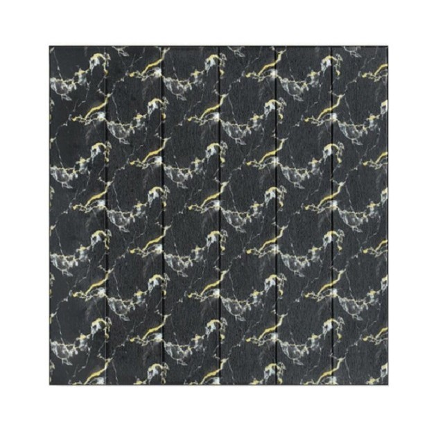 Set 10 placi tapet 3d, flippy, 70 x 70 cm, grosime 3 mm, din rasina, tip placi de lemn, suprafata acoperita 4.9 mp, negru