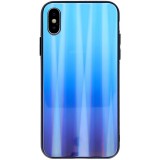 Husa TPU OEM Aurora cu spate din sticla pentru Xiaomi Redmi Note 8T, Albastra