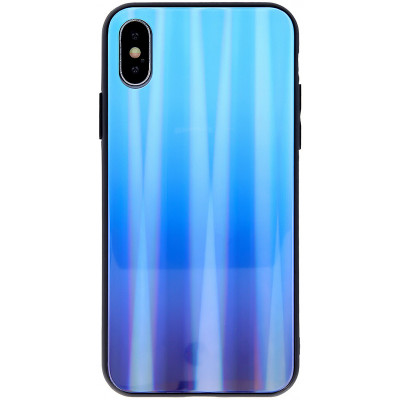 Husa TPU OEM Aurora cu spate din sticla pentru Samsung Galaxy A40 A405, Albastra foto
