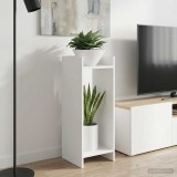 vidaXL Suport pentru plante cu raft Alb 30 x 30 x 80 cm Lemn prelucrat 899578
