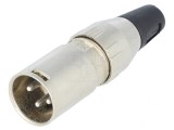 Mufă XLR Tată 3 Pin Dreptă pe Cablu Lipire