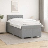 Cumpara ieftin Pat boxspring cu saltea Gri deschis 120 x 200 cm Tesatura