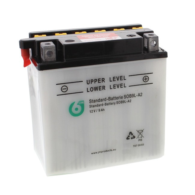 Baterie 12V9Ah moto + electrolit YB9L-A2 6-ON Cod Produs: MX_NEW 7070065MA