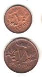 SV * Columbia UN CENTENTAVO 1969 + 5 CENTAVOS 1968 UNC
