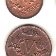 SV * Columbia UN CENTENTAVO 1969 + 5 CENTAVOS 1968 UNC
