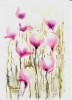Tablou, Inflorescente, acuarela pe hartie, neinramat, 21x29 cm, Flori, Art Deco, RavariuArt