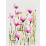 Tablou, Inflorescente, acuarela pe hartie, neinramat, 21x29 cm