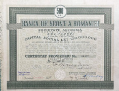 Actiuni Banca de Scont a Romaniei 1934 foto