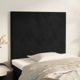 Cumpara ieftin Tăblii de pat, 2 buc, negru, 100x5x78/88 cm, catifea