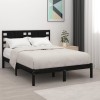 VidaXL Cadru de pat, negru, 200x200 cm, lemn masiv de pin 3104242