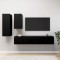 vidaXL Set dulapuri TV, 4 piese, negru, lemn prelucrat