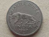 INDIA BRITANICA- &frac14; RUPEE 1947