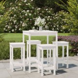 Set mobilier de bar pentru gradina, 5 piese,alb, lemn masiv pin GartenMobel Dekor, vidaXL