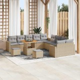 VidaXL Set de canapele pentru grădină 13 pcs Bej poliratan