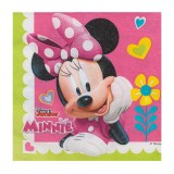 Set șervețele Petrecere Disney, Minnie, 33x33cm, 16 Bucăți, Fucsia și Verde Deschis, 2 Straturi, Oem