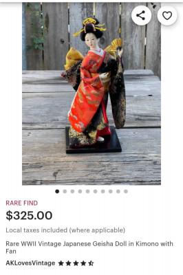 Statueta gheisa japoneza vintage din portelan foto
