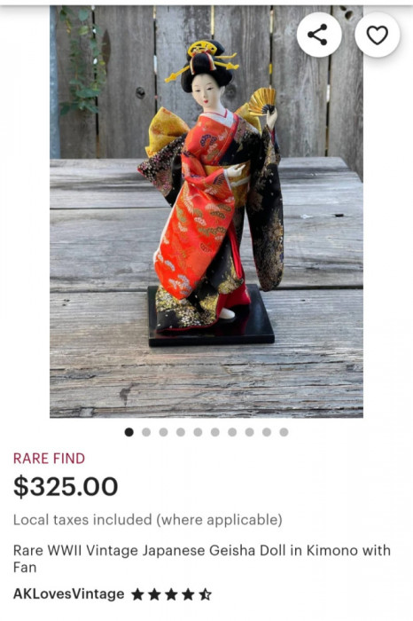 Statueta gheisa japoneza vintage din portelan