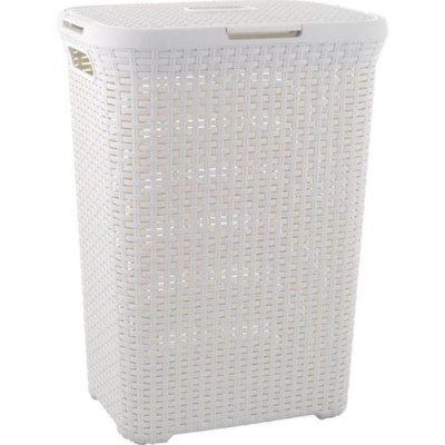 Cos rufe, 2 manere, capac, crem, 60 L, 44x34x61 cm, Curver GartenVIP DiyLine foto