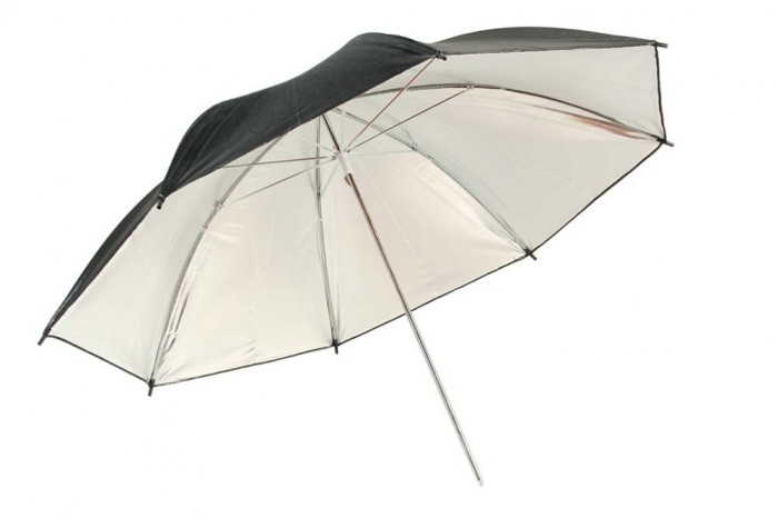 Umbrela studio reflexie silver - black 91cm
